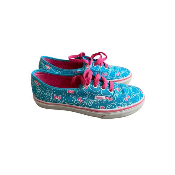 VANS x Hello Kitty Blue Pink Laceup Sneakers Size US 7.5 - Picture 7 of 8